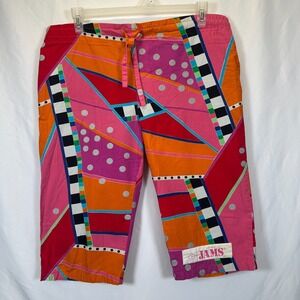 Vintage Original JAMS Board Shorts Surf Line Mens Med 80s/90s Long 16" Pink Geo